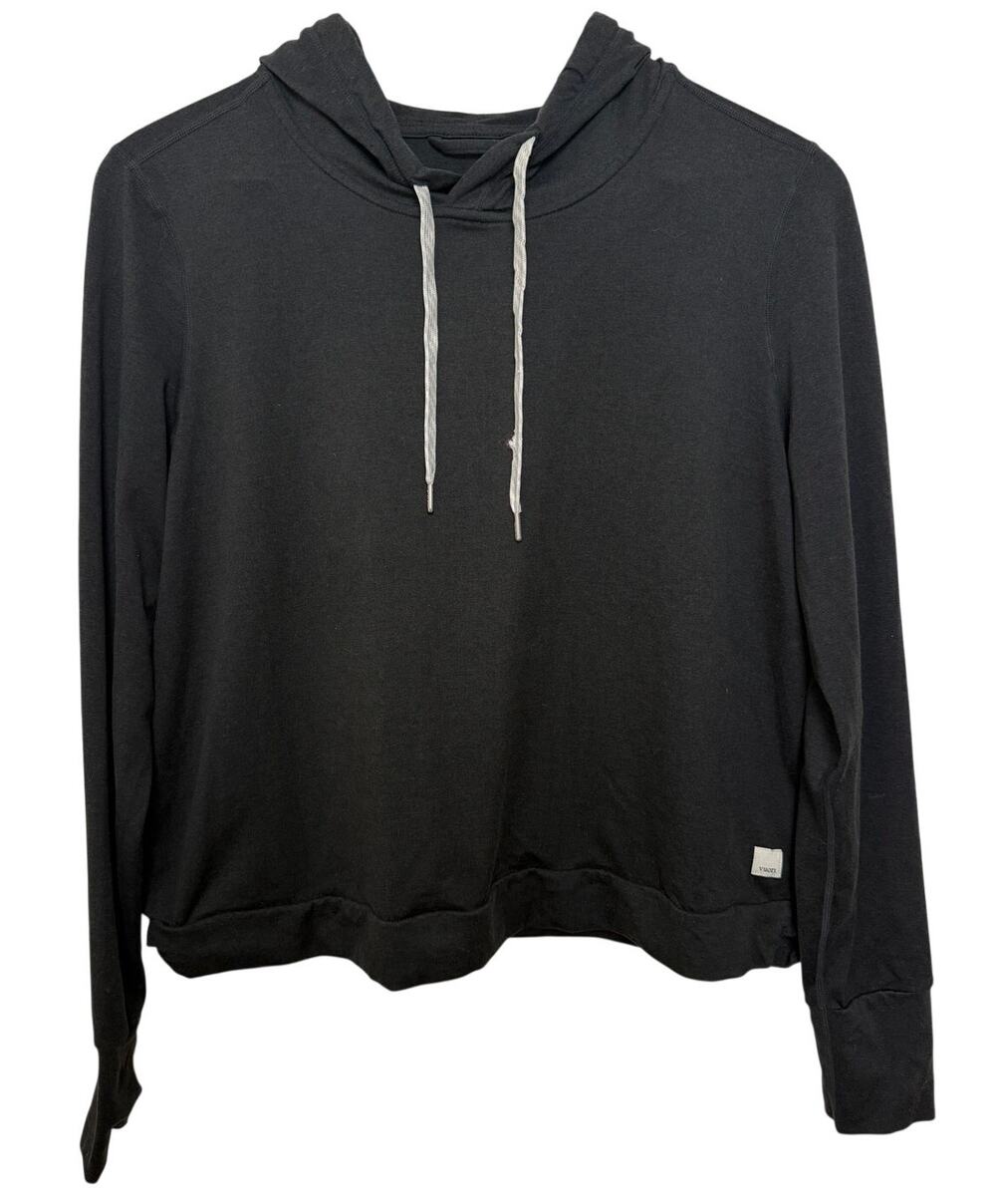 Vuori Black Halo Essential Cropped Hoodie Size XL Athleisure Minimalist Casual